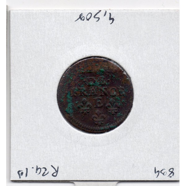 Liard de France 1655 E Meung sur Loire TTB Louis XIV pièce de monnaie royale