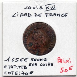 Liard de France 1656 E Meung sur Loire TTB Louis XIV pièce de monnaie royale