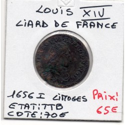 Liard de France 1656 I Limoge TTB Louis XIV pièce de monnaie royale