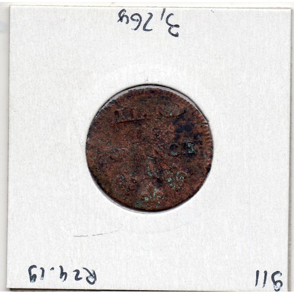 Liard de France 1655 R Nimes TB Louis XIV pièce de monnaie royale