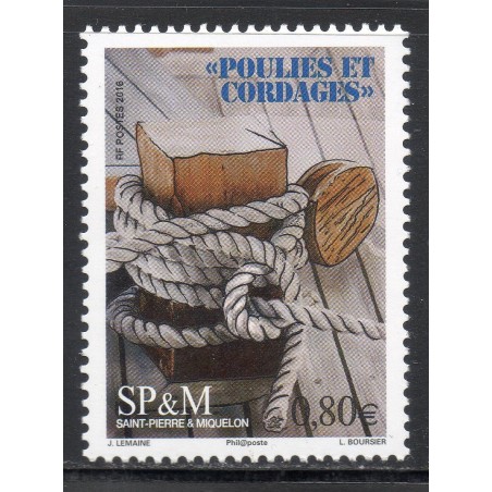 Timbre Saint Pierre et Miquelon 1163 Poulies et cordages neuf ** 2016