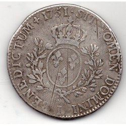 Ecu au Bandeau 1751 I Limoges Louis XV pièce de monnaie royale