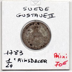 Suède 1/24 Riksdaler 1783 Sup, KM 522 pièce de monnaie