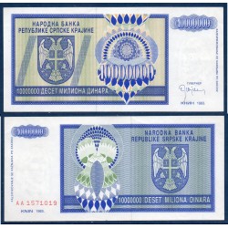 Croatie (serbie) Pick N°R12a, SplBillet de banque de 10 Millions dinara 1993