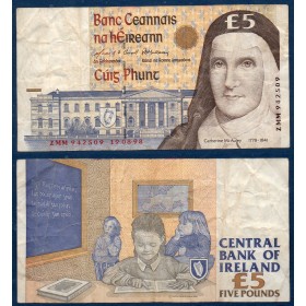 Irlande Pick N°75b, Billet de banque de 5 livres 1994-1999