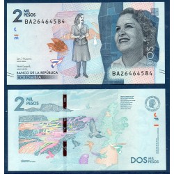 Colombie Pick N°458d, Neuf Billet de banque de 2000 Pesos 2018