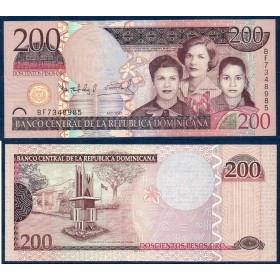 Republique Dominicaine Pick N°178, TTB Billet de banque de 200 Pesos 2007