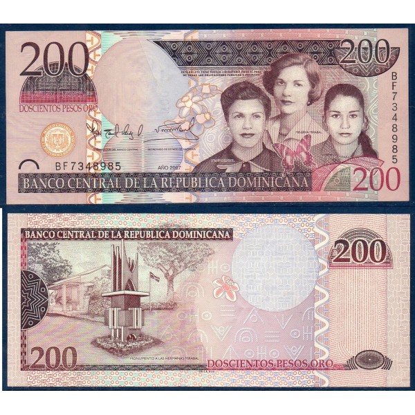 Republique Dominicaine Pick N°178, TTB Billet de banque de 200 Pesos 2007