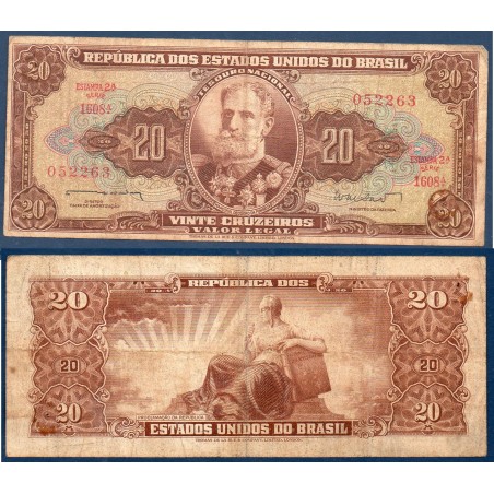 Bresil Pick N°178, TB Billet de banque de 20 cruzeiros 1962