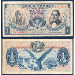 Colombie Pick N°404a, TBB Billet de banque de 1 Peso oro 1959
