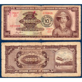 Bresil Pick N°190a, Billet de banque de 10 cruzeiros novos 1967