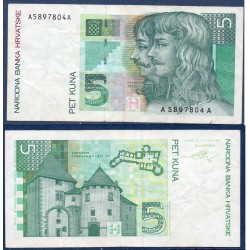 Croatie Pick N°28, TTB Billet de banque de 5 Kuna 1993