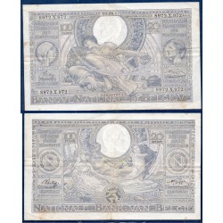 Belgique Pick N°112, TTB Billet de banque de 100 Francs 20 Belgas 1942-1943