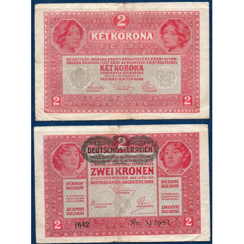 Autriche Pick N°21, Billet de banque de 2 Kronen 1917