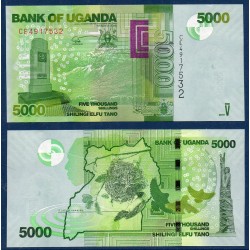 Ouganda Pick N°51f, Billet de banque de 5000 Shillings 2019