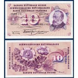 Suisse Pick N°45f, TTB Billet de banque de 10 Francs 1960