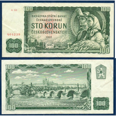 Tchécoslovaquie Pick N°91k, TTB Billet de banque de 100 Korun 1961