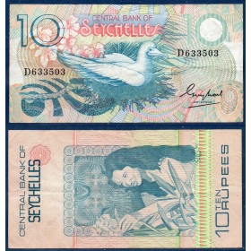 Seychelles Pick N°28a, TB Billet de banque de 10 Rupees 1983