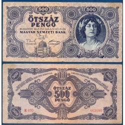 Hongrie Pick N°117x, Billet de banque de 500 Pengo 1945