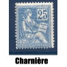 Timbre France Yvert No 118 Mouchon Type II 25c Bleu neuf * avec Charnière