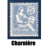 Timbre France Yvert No 127 Type Mouchon 25c Bleu neuf * avec charnière