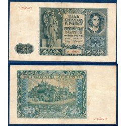 Pologne Pick N°102, TB Billet de banque de 50 zlotych 1941