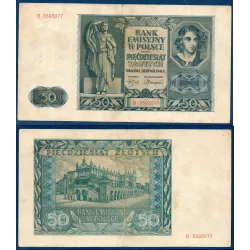 Pologne Pick N°102, TB Billet de banque de 50 zlotych 1941