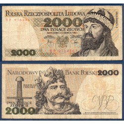 Pologne Pick N°147c, Billet de banque de 2000 Zlotych 1982