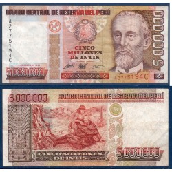 Perou Pick N°149, TB Billet de banque de 5000000 Intis 1990
