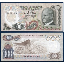 Turquie Pick N°189b Neuf Billet de banque de 100 Lira 1971-1982