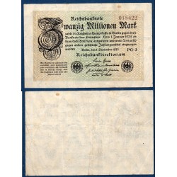 Allemagne Pick N°108c, TTB Billet de banque de 20 millions de Mark 1923