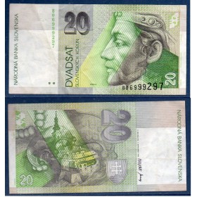Slovaquie Pick N°20a, TTB Billet de banque de 20 Korun 1993