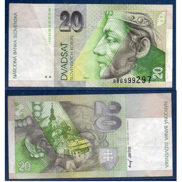 Slovaquie Pick N°20a, TTB Billet de banque de 20 Korun 1993