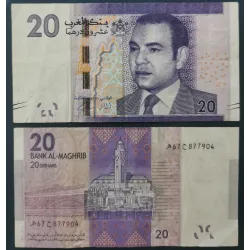 Maroc Pick N°74, TB Billet de banque de 20 Dirhams 2012