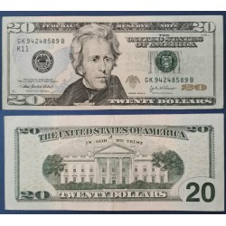 Etats Unis Pick N°521b Dallas, Billet de banque de 20 Dollars 2004A série K