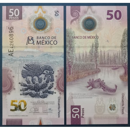 Mexique Pick N°133a, Neuf Billet de Banque de 50 pesos 31.3.2021