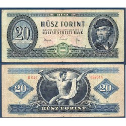 Hongrie Pick N°169d, TB Billet de banque de 20 Forintz 1965
