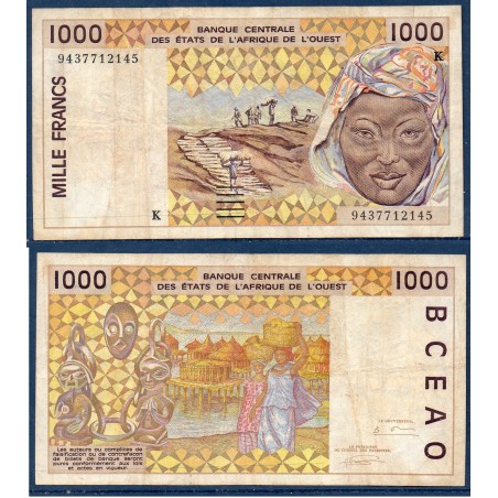 BCEAO Pick N°711Kd pour le Senegal, Billet de banque de 1000 Francs CFA 1993