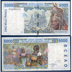 BCEAO Pick 413Dj pour le Mali, Billet de banque de 5000 Francs CFA 2001