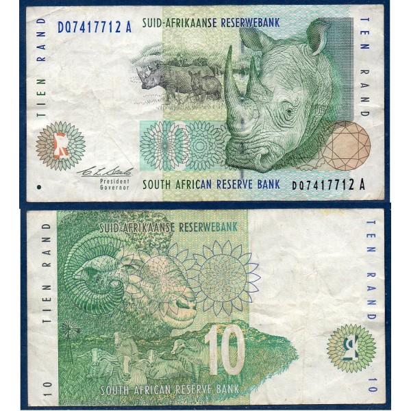 Afrique du sud Pick N°123a, TB Billet de banque de 10 rand 1993