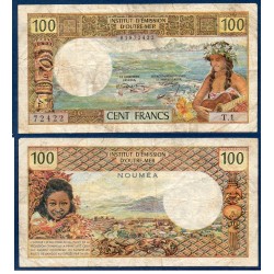 Nouvelle Calédonie Pick N°59, B+ Billet de banque de 100 Francs 1969