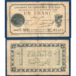 Algérie Chambre de Commerce Alger pirot 4, B Billet de banque de 1 franc 1914