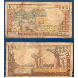 Madagascar Pick N°57, AB Billet de banque de 100 francs 1966