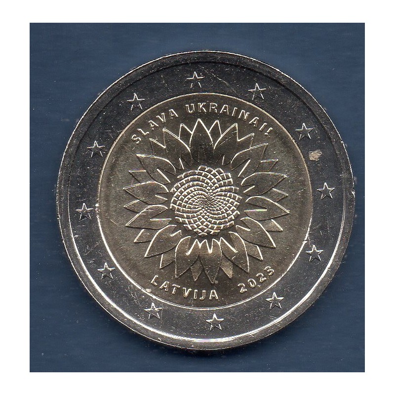 2 euro commémorative Lettonie 2023 Tournesol Ukrainien piece de monnaie €