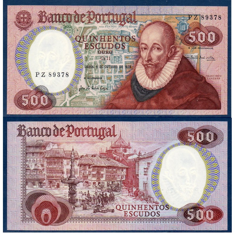 Portugal Pick N°177, Spl Billet de banque de 500 Escudos 1979