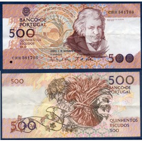 Portugal P.180f, TTB, Billet de 500 Escudos 4.11.1993 Da Silveira