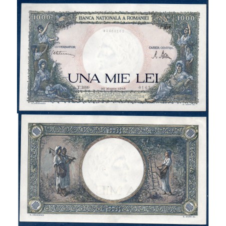 Roumanie Pick N°52a, Spl Billet de banque de 1000 lei 1945