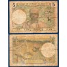 AOF Pick 21a, B Billet de banque de 5 Francs CFA 10.3.1938