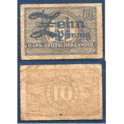 Allemagne RFA Pick N°12a, B Billet de banque de 10 pfennig 1948