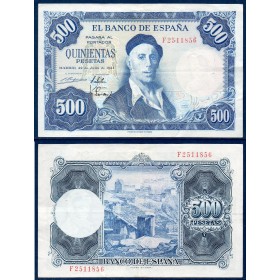 Espagne P.148a, TTB Billet de 500 pesetas 1954 Ignacio Zuloaga